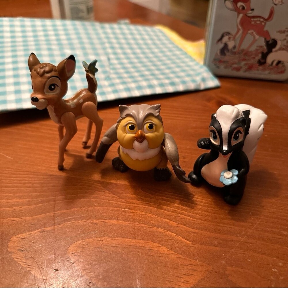 Disney Bambi PVC Figures Set Flower Skunk Owl McDonald's Happy Meal Collectibles
